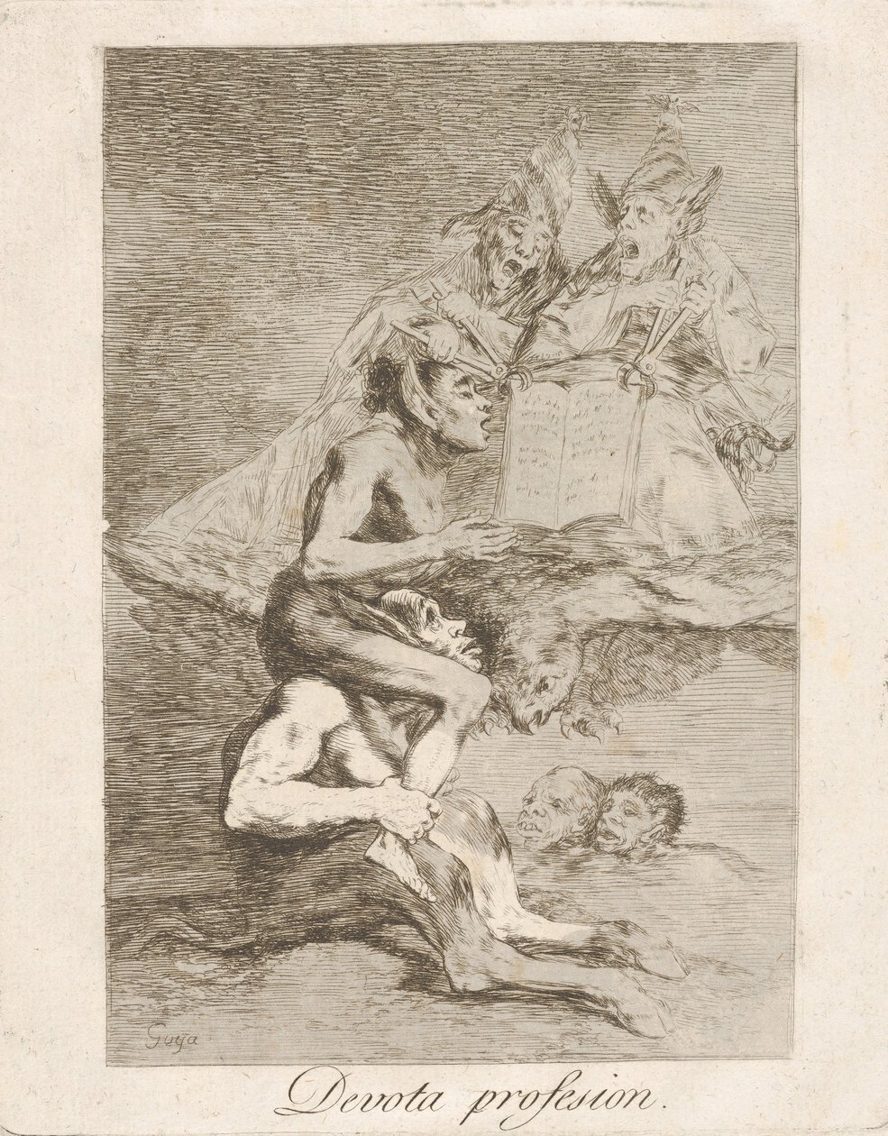 Placa 70 de Los Caprichos: Devota Profesión, 1799 de Francisco de Goya