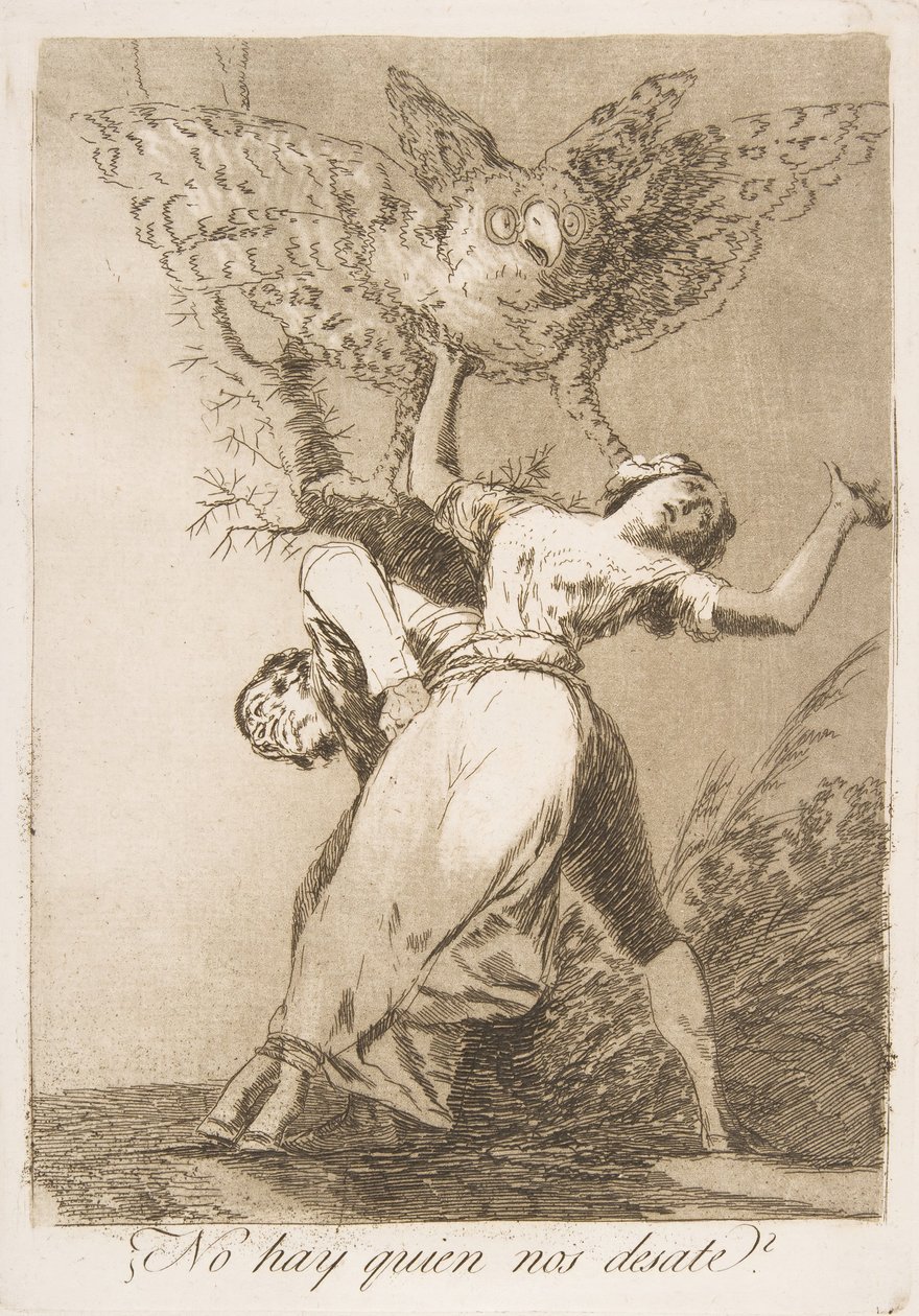 Placa 75 de Los Caprichos: ¿No hay quien nos desate? de Francisco de Goya