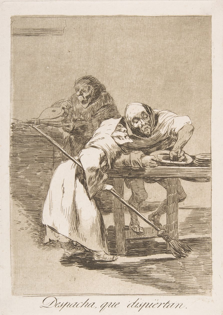 Placa 78 de Los Caprichos: Despacha, que despiertan de Francisco de Goya