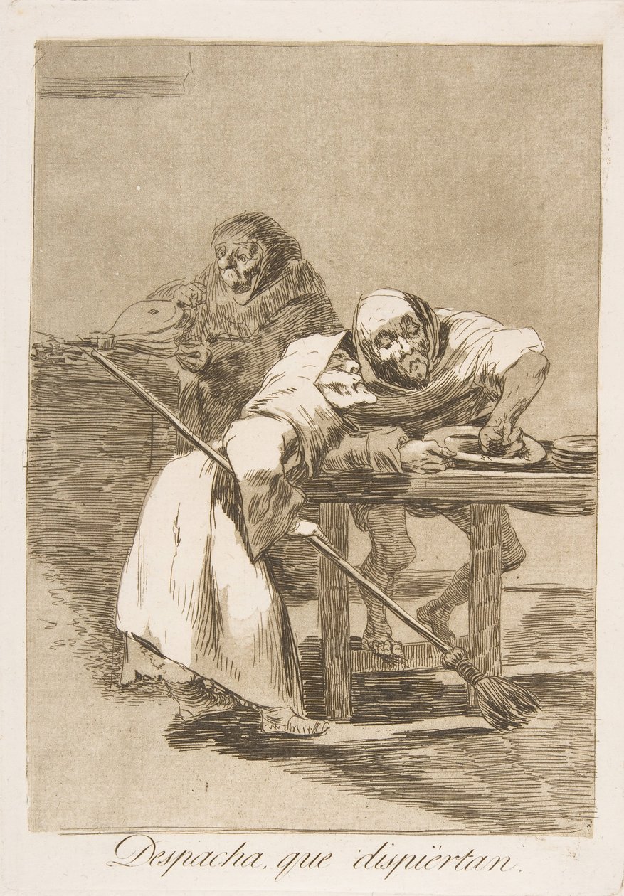 Placa 78 de Los Caprichos: Despacha, que despiertan., 1799 de Francisco de Goya