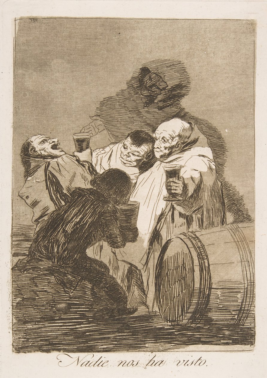Placa 79 de Los Caprichos: Nadie nos ha visto, 1799 de Francisco de Goya