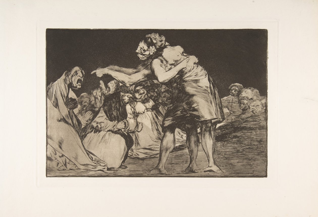 Placa 7 de los Disparates: Disparate desordenado, ca. 1816-23 publicado 1864 de Francisco de Goya