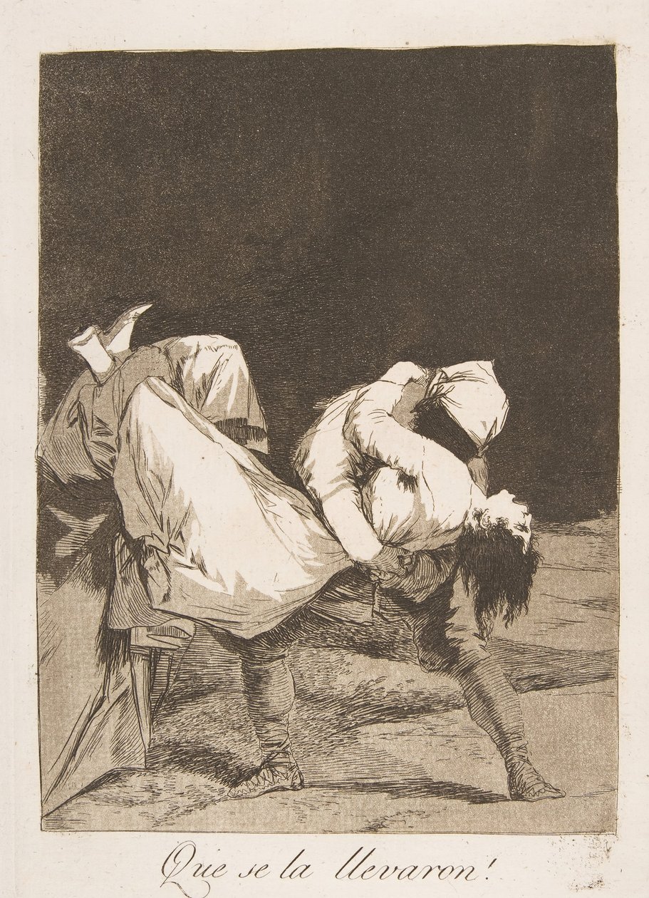 Placa 8 de Los Caprichos: ¡Que se la llevaron! de Francisco de Goya