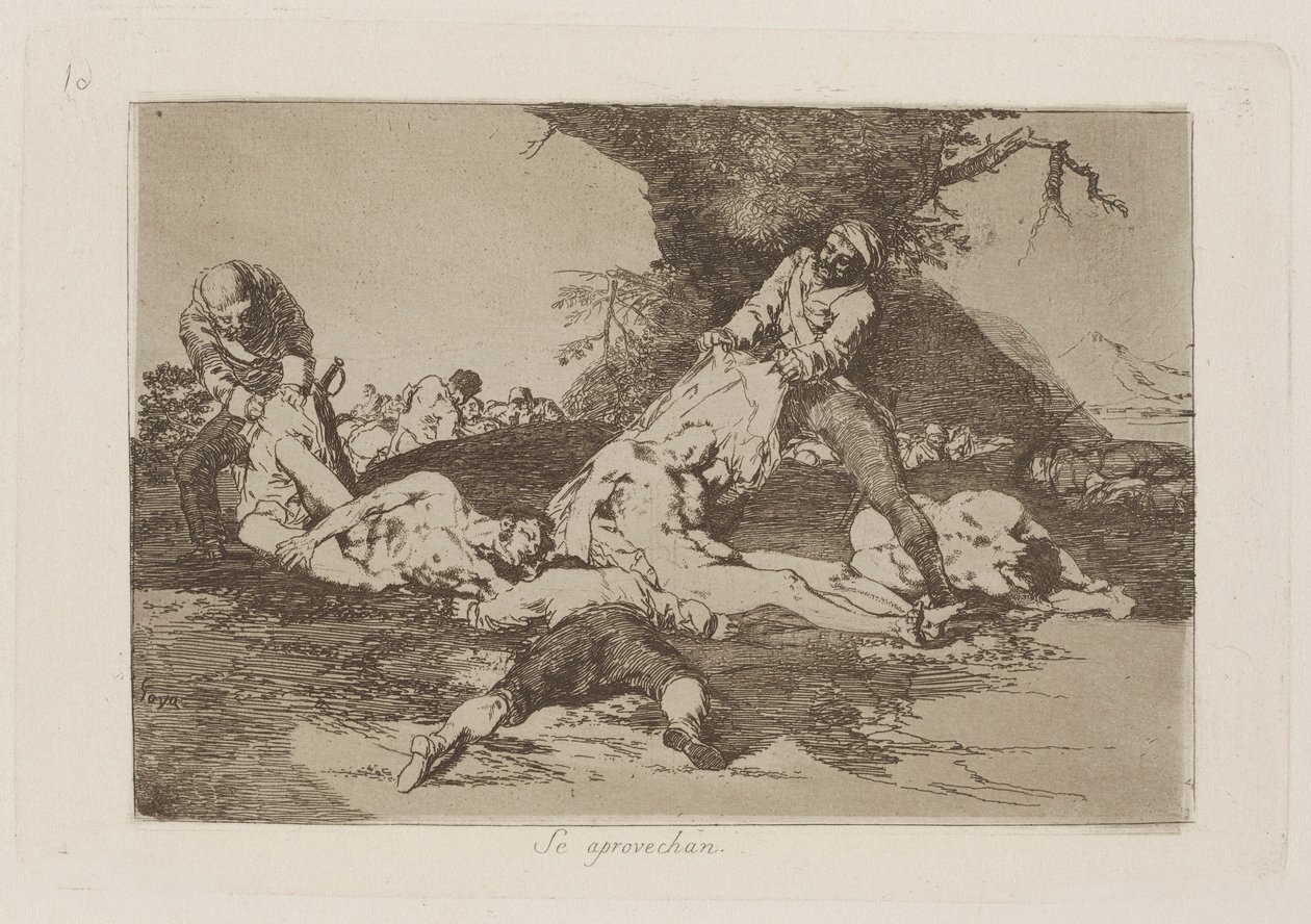 Se aprovechan (Se aprovechan de ellos), pl. 16 de la serie Los desastres de la guerra (The Disasters of War) de Francisco de Goya