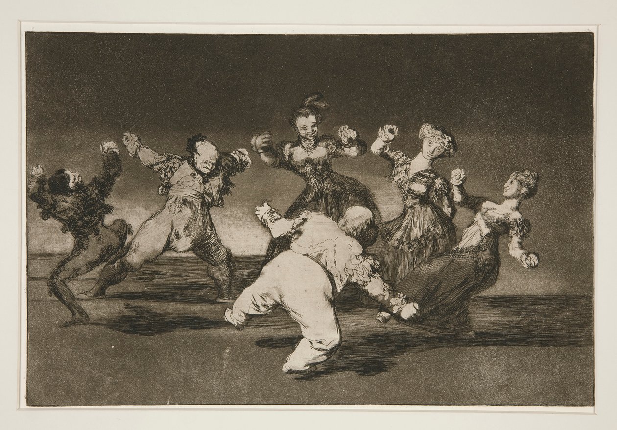 Si Marina Bayl? [sic], tome lo que hall? (Si Marion quiere bailar, entonces ella tiene que asumir las consecuencias), pl. 12 de la serie Los proverbios de Francisco de Goya