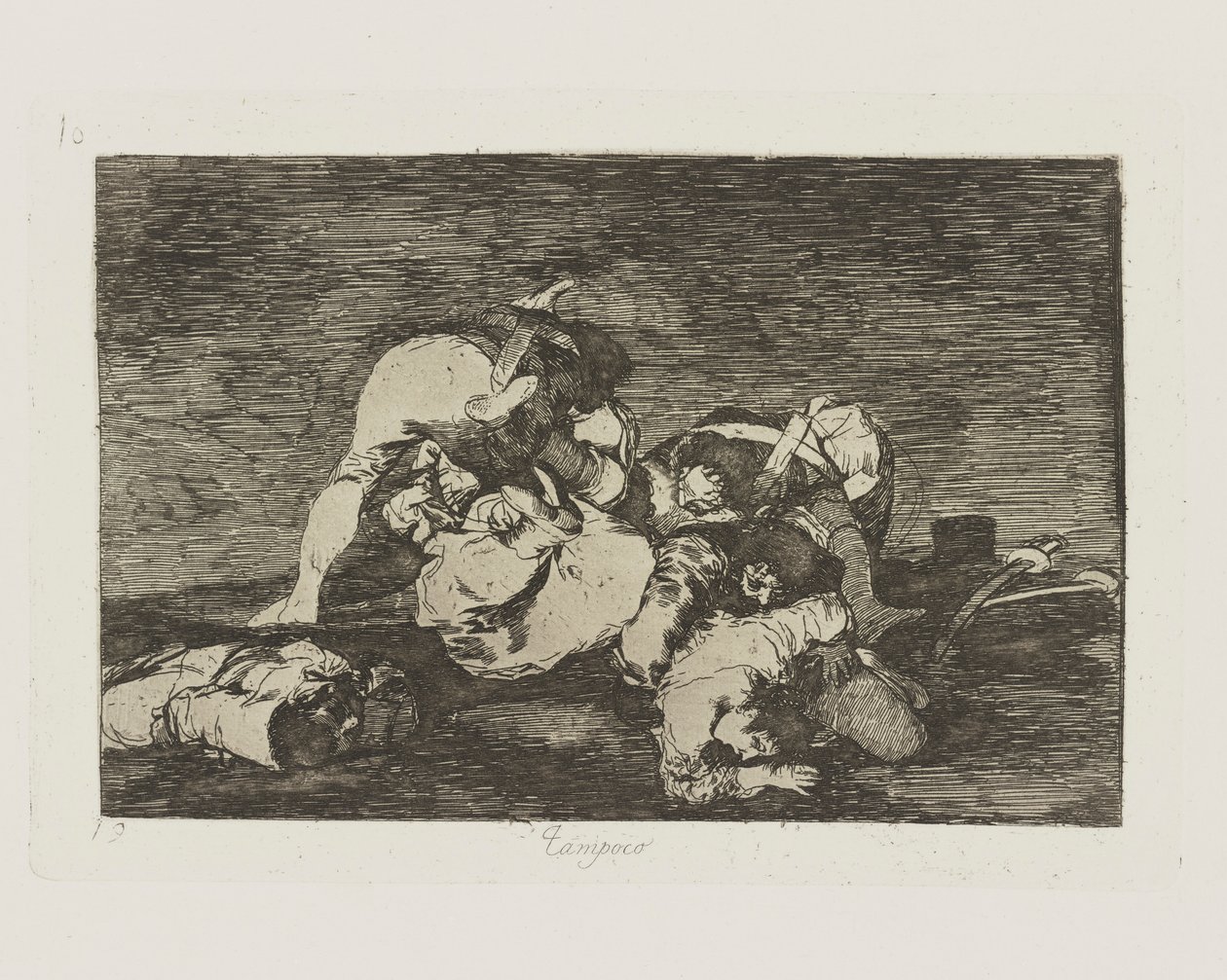 De nada. (Tampoco [hacer estos] tampoco.), pl. 10 de la serie Los Desastres de la Guerra de Francisco de Goya