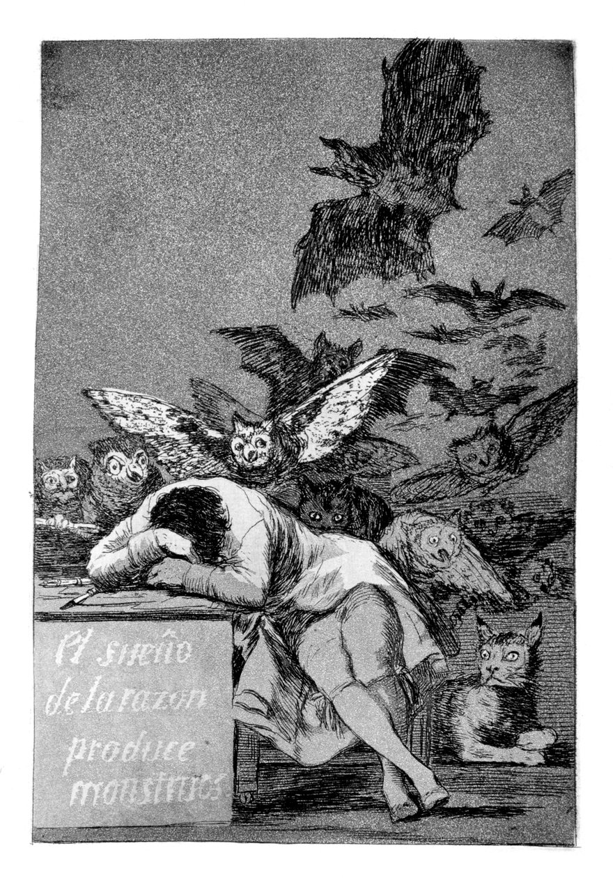 El sueño de la razón produce monstruos, 1799 de Francisco de Goya