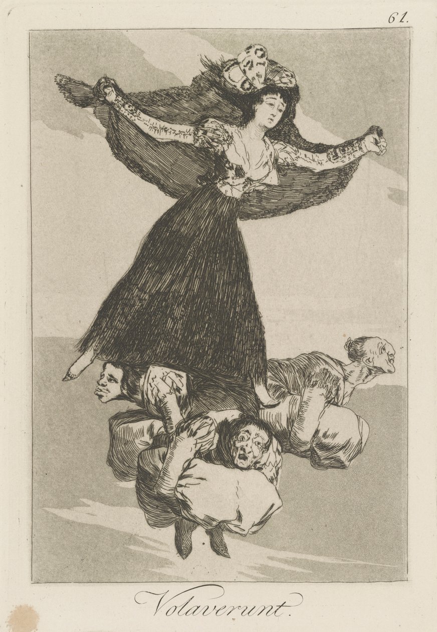 Volaverunt. (Han volado.), pl. 61 de la serie Los caprichos de Francisco de Goya
