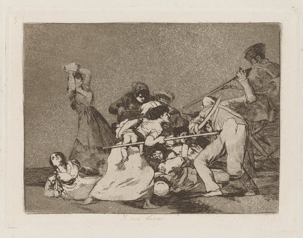 Y son fieras (Y son como fieras), pl. 5 de la serie Los desastres de la guerra (The Disasters of War) de Francisco de Goya