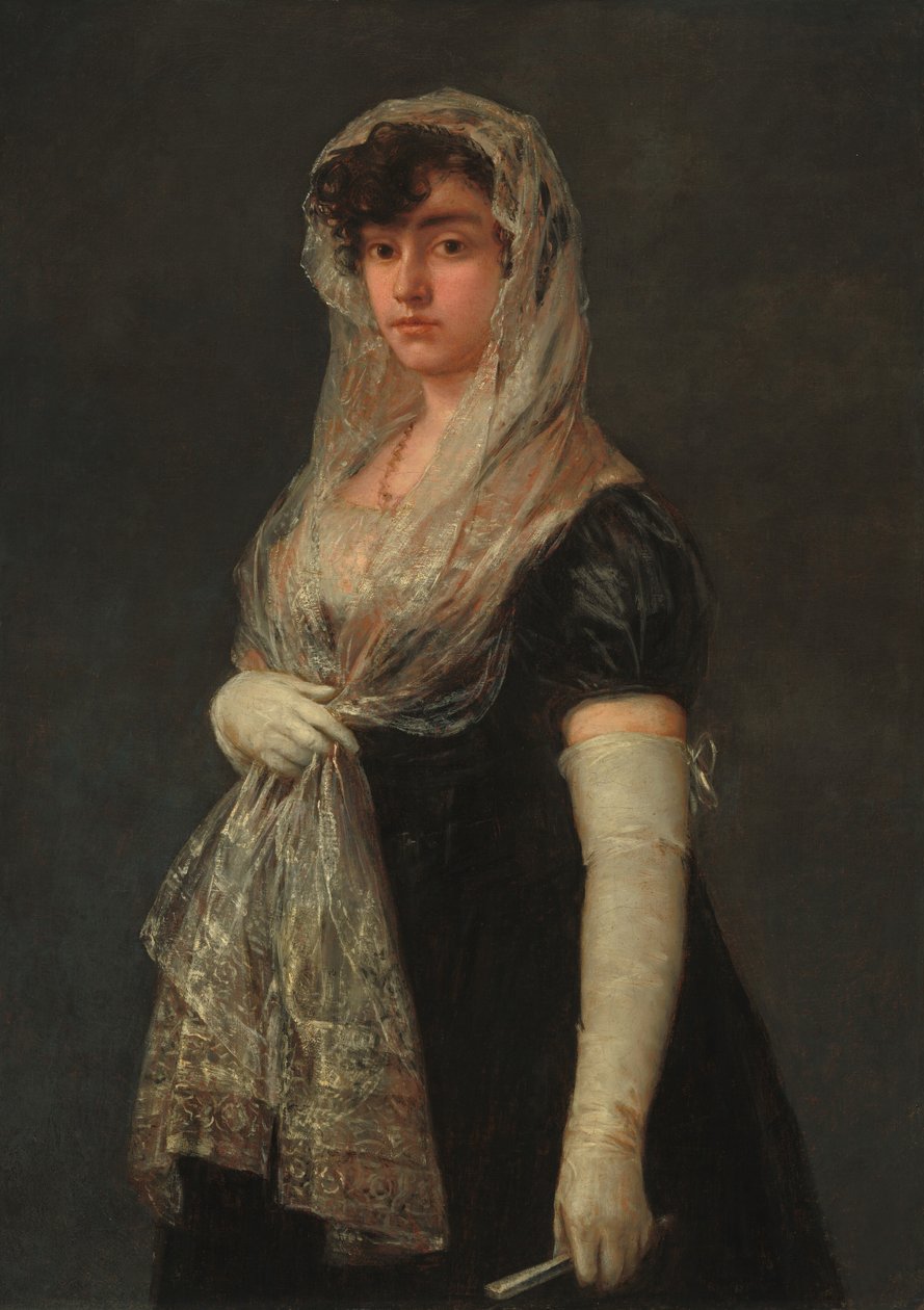 Joven dama con mantilla y basquiña, c. 1800-1805 de Francisco de Goya