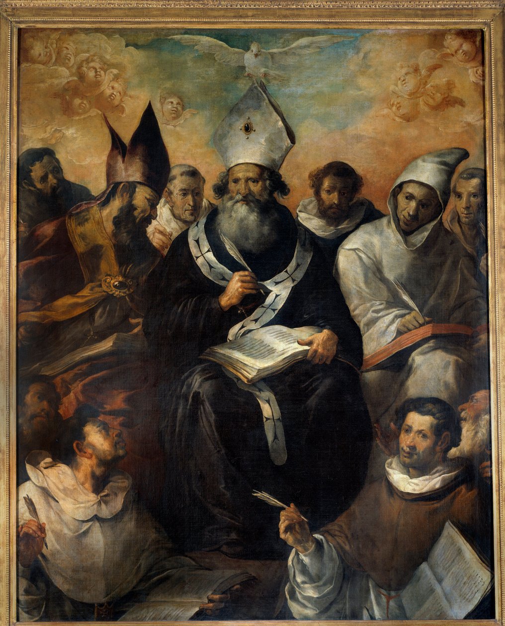 San Basilio dictando su doctrina. San Basilio de Cesarea o Basilio el Grande (330-379), monje, obispo de Cesarea de Capadocia, doctor de la Iglesia. Pintura de Francisco Herrera (1585-1657) (escuela española) 1639 de Francisco Herrera