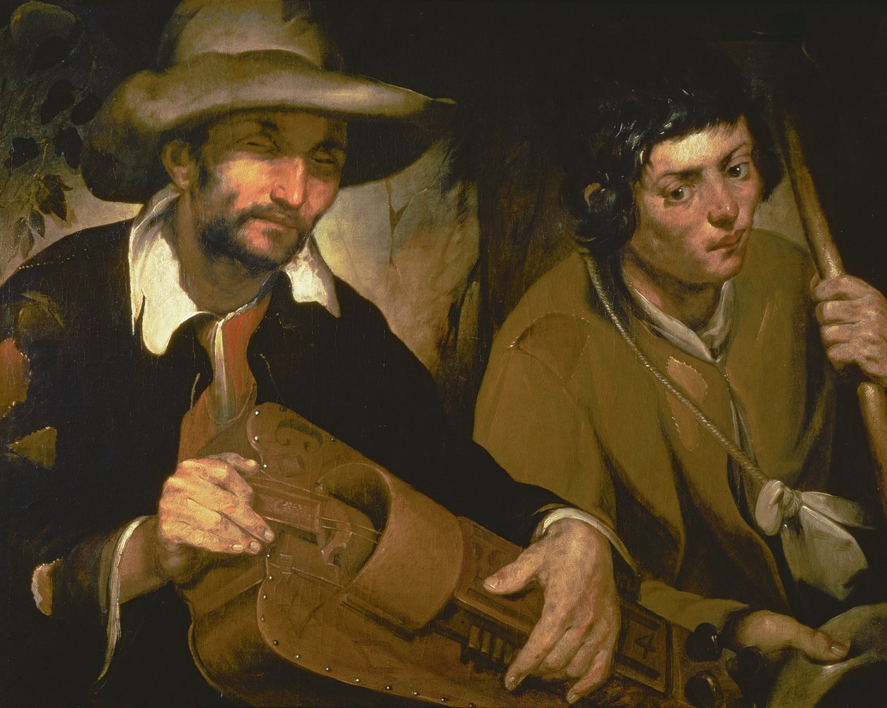 El jugador de zanfona ciego, c.1640 de Francisco Herrera