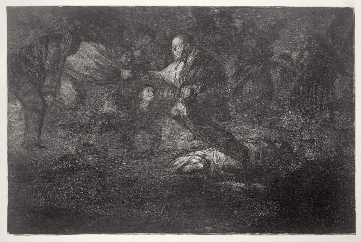 193-0082314 Acertijo fúnebre, lámina 18 de "Proverbios de Francisco Jose de Goya y Lucientes