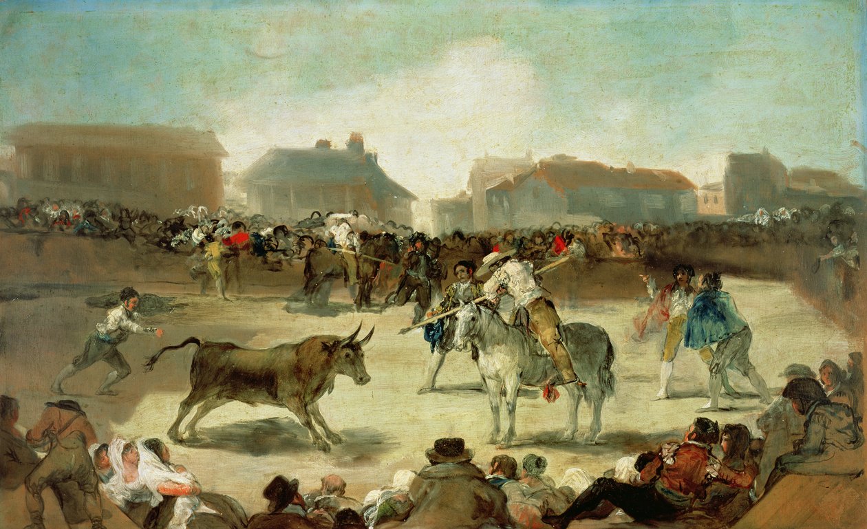 Una corrida de toros en un pueblo de Francisco de Goya
