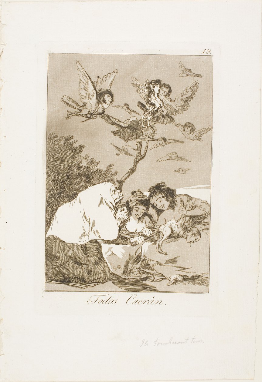 Todos caerán, lámina 19 de Los Caprichos de Francisco Jose de Goya y Lucientes