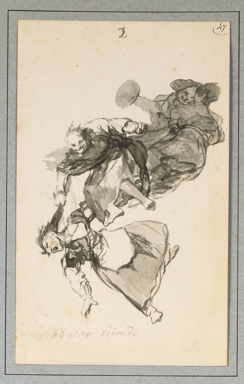 Bajan riñendo, o Bajan peleando de Francisco de Goya