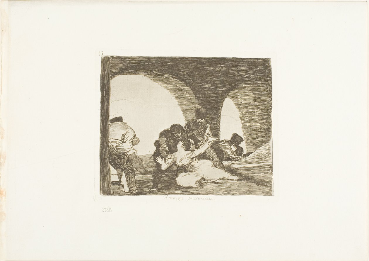 Amargo estar presente, lámina 13 de Los desastres de la guerra de Francisco Jose de Goya y Lucientes