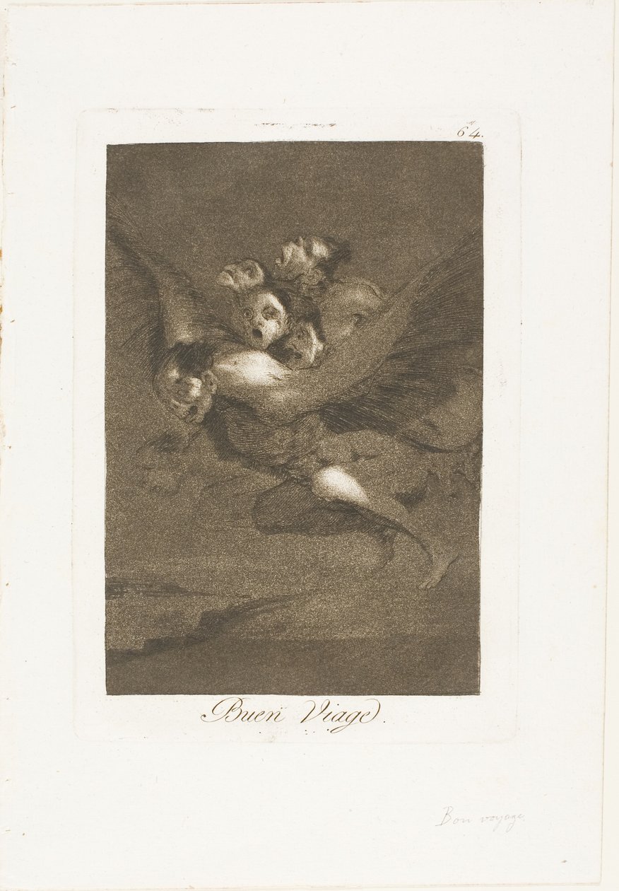 Buen viaje, lámina 64 de Los Caprichos de Francisco Jose de Goya y Lucientes