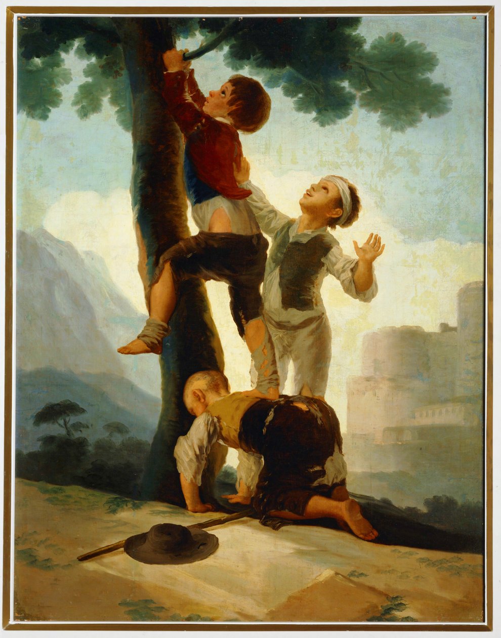 Niños trepando a un árbol ... (pintura sobre lienzo) de Francisco Jose de Goya y Lucientes
