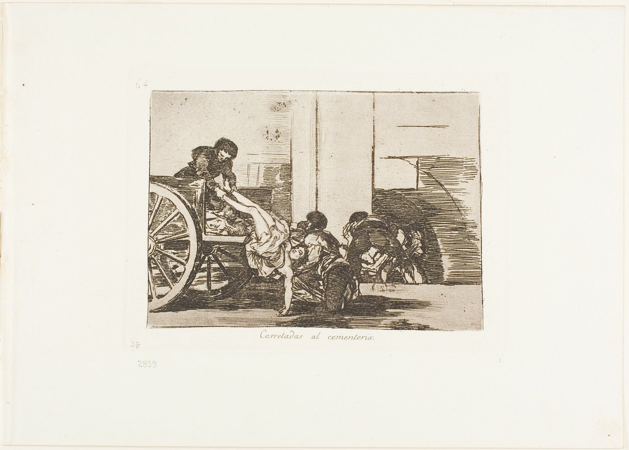Carretas al cementerio, lámina 64 de Los desastres de la guerra de Francisco Jose de Goya y Lucientes