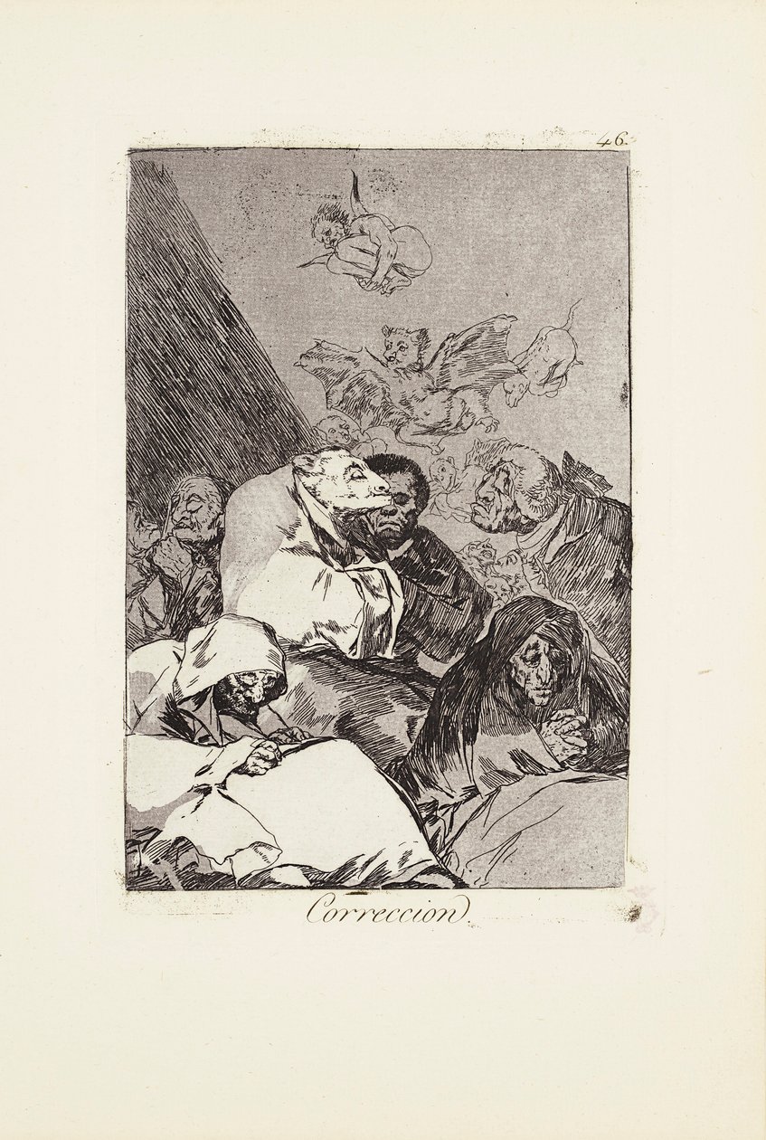 Corrección (Corrección) Placa 46 de: Los Caprichos de Francisco Jose de Goya y Lucientes