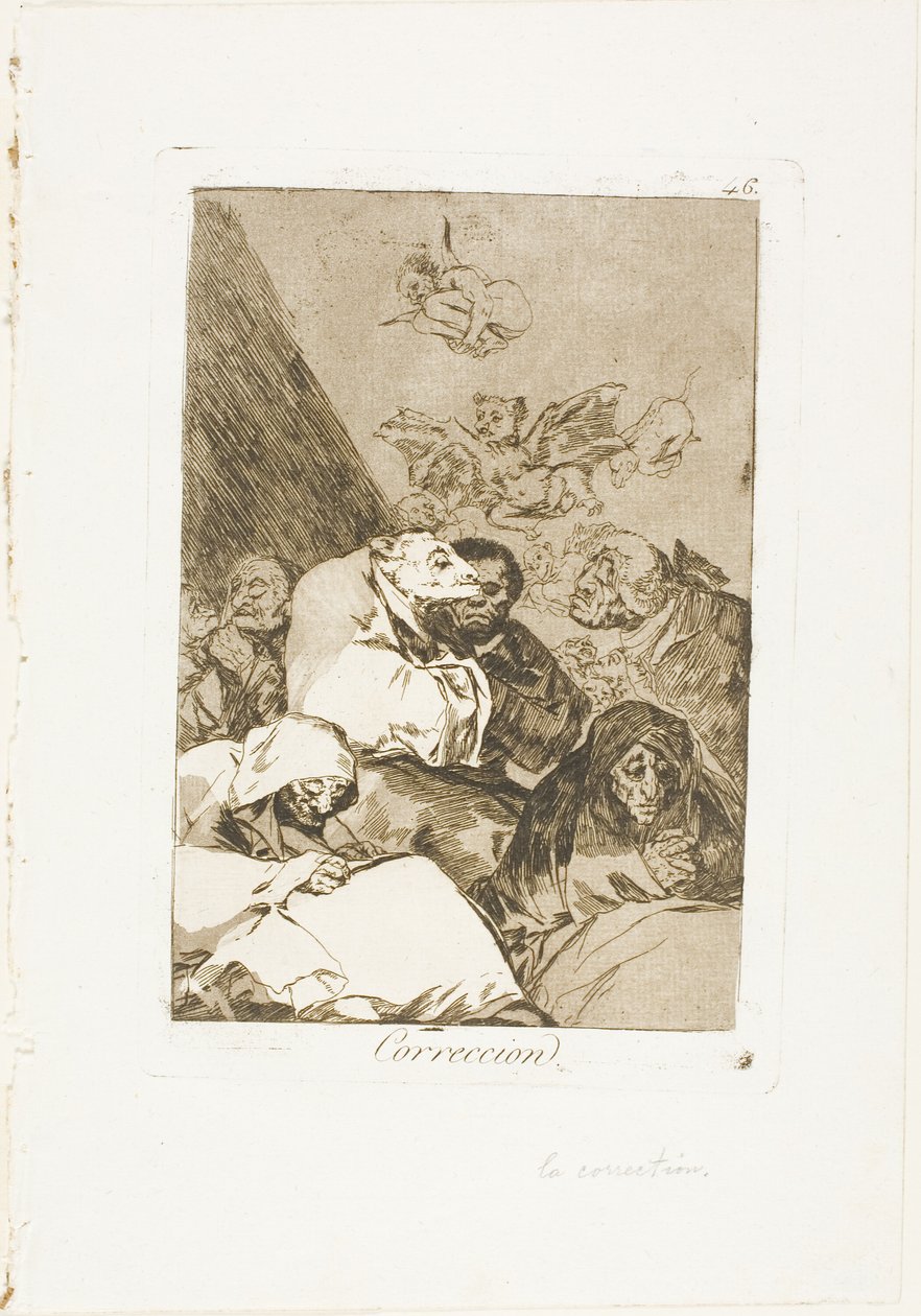 Corrección, lámina 46 de Los Caprichos de Francisco Jose de Goya y Lucientes