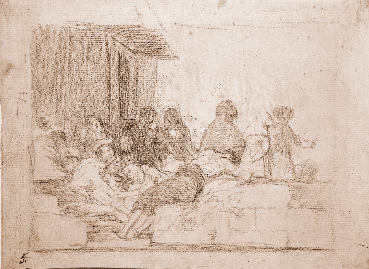 Los desastres de la guerra: Quejas vanas (dibujo preparatorio) de Francisco de Goya