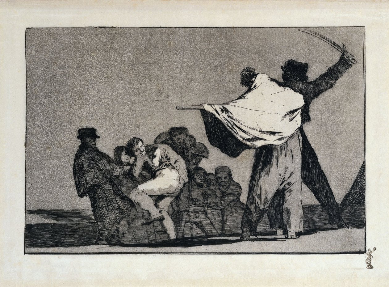 Disparate conocido, auch: Proverbio adicional: ¡Qué guerrero! de Francisco Jose de Goya y Lucientes
