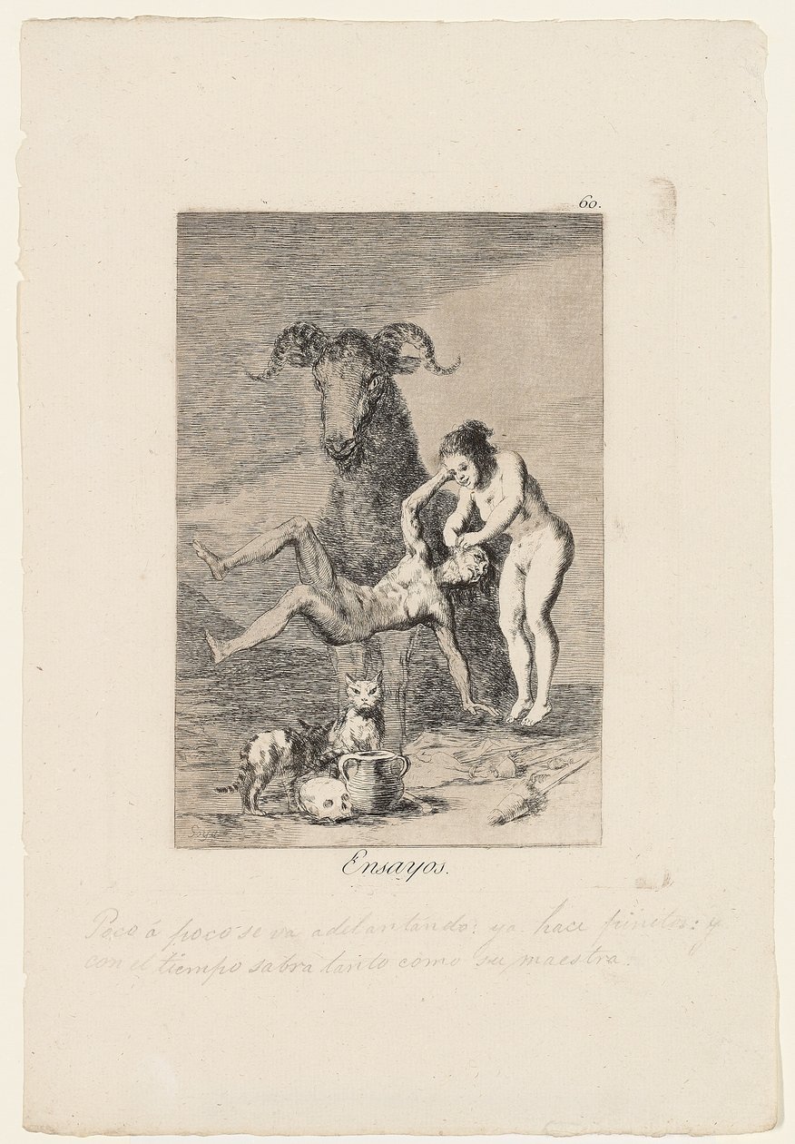 Ensayos, lámina de "Los Caprichos", 1799 de Francisco de Goya