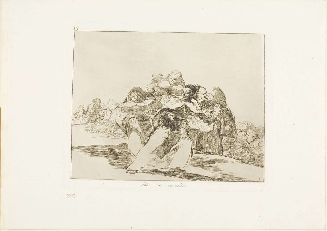 Todo está patas arriba, lámina 42 de Los Desastres de la Guerra de Francisco Jose de Goya y Lucientes