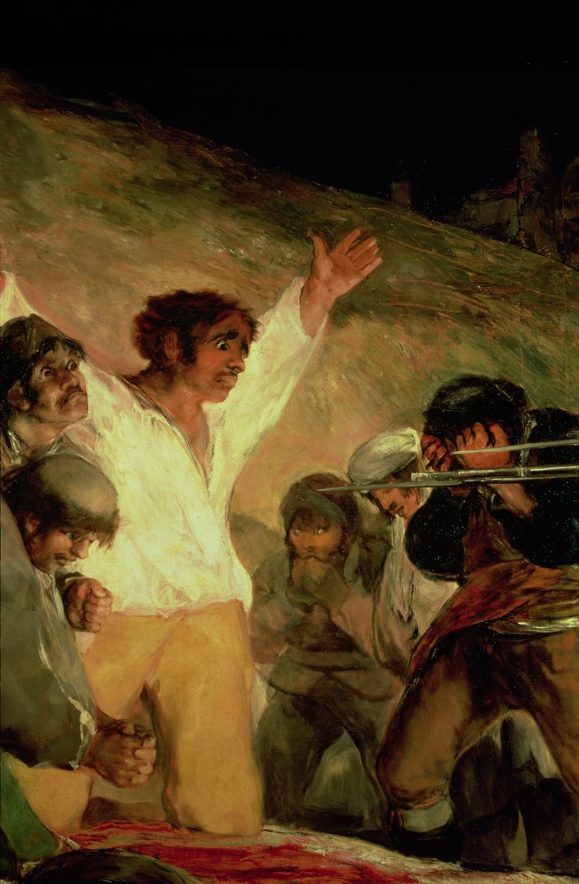 Ejecución de los defensores de Madrid, 3 de mayo de 1808, detalle de un hombre con las manos levantadas de Francisco Jose de Goya y Lucientes