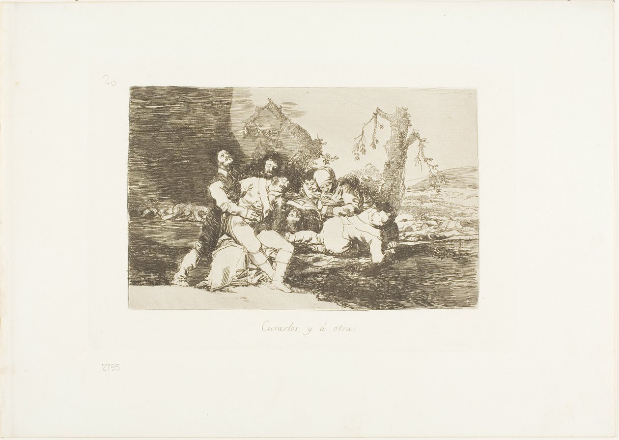 Cúralos bien, y al siguiente, lámina 20 de Los Desastres de la Guerra de Francisco Jose de Goya y Lucientes