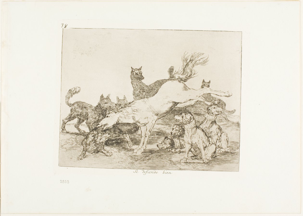 Se defiende bien, lámina 78 de Los desastres de la guerra de Francisco Jose de Goya y Lucientes