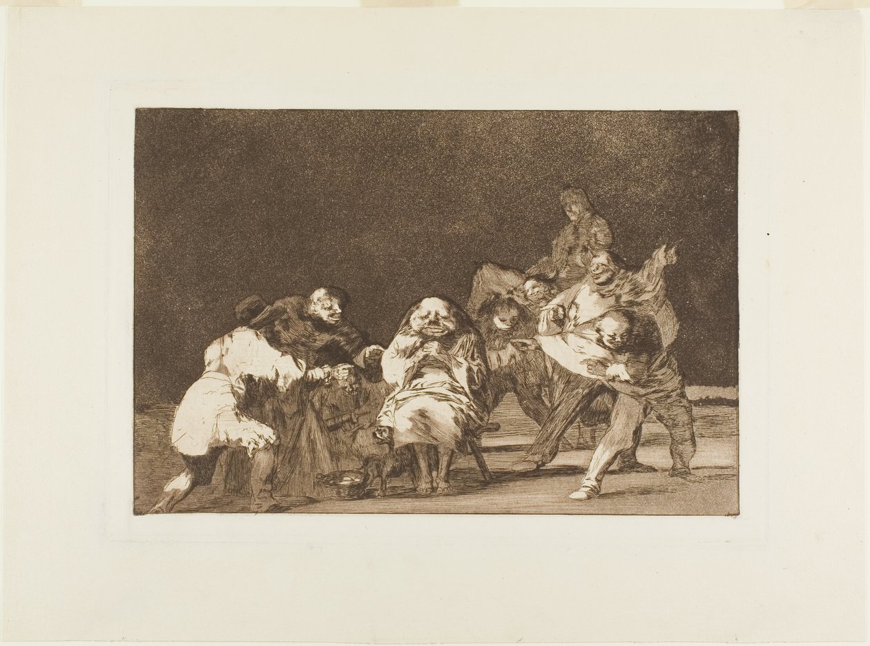 El que no te quiere te difamará en broma, lámina 17 de Los Proverbios de Francisco Jose de Goya y Lucientes