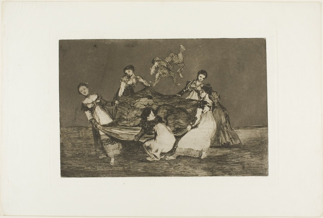 Más pesado que un burro muerto, lámina uno de Los Proverbios de Francisco Jose de Goya y Lucientes