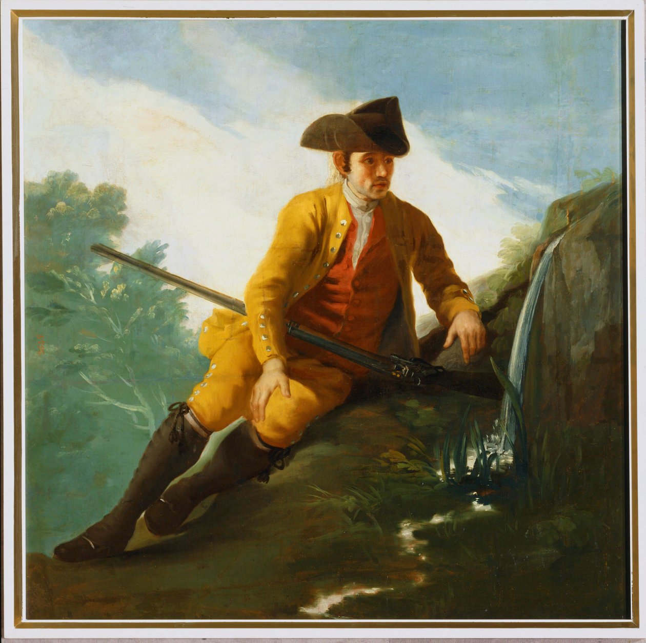 Cazador sentado en una fuente ... (pintura sobre lienzo) de Francisco Jose de Goya y Lucientes