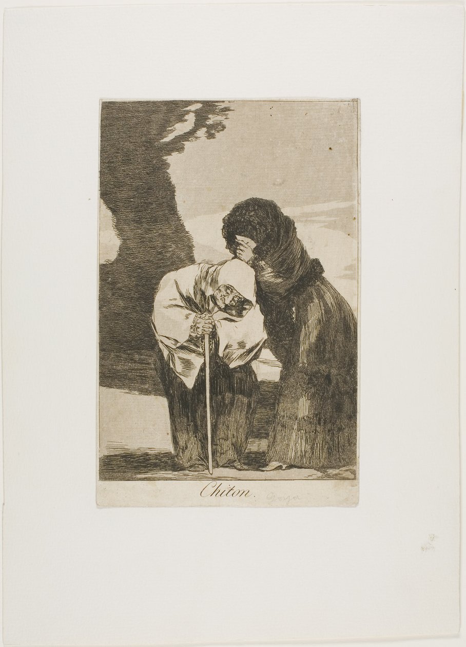 Silencio, lámina 28 de Los Caprichos de Francisco Jose de Goya y Lucientes