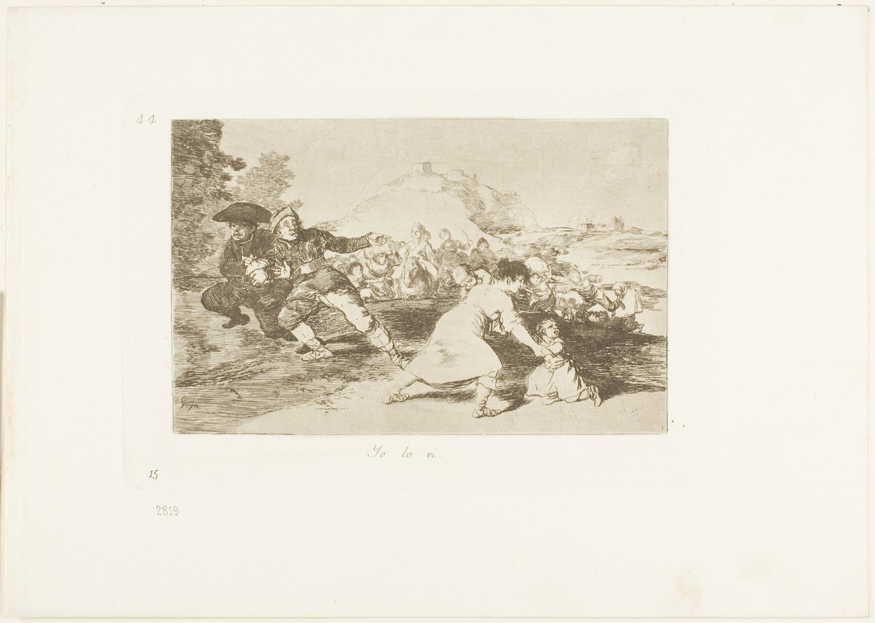 Lo vi, lámina 44 de Los desastres de la guerra de Francisco Jose de Goya y Lucientes