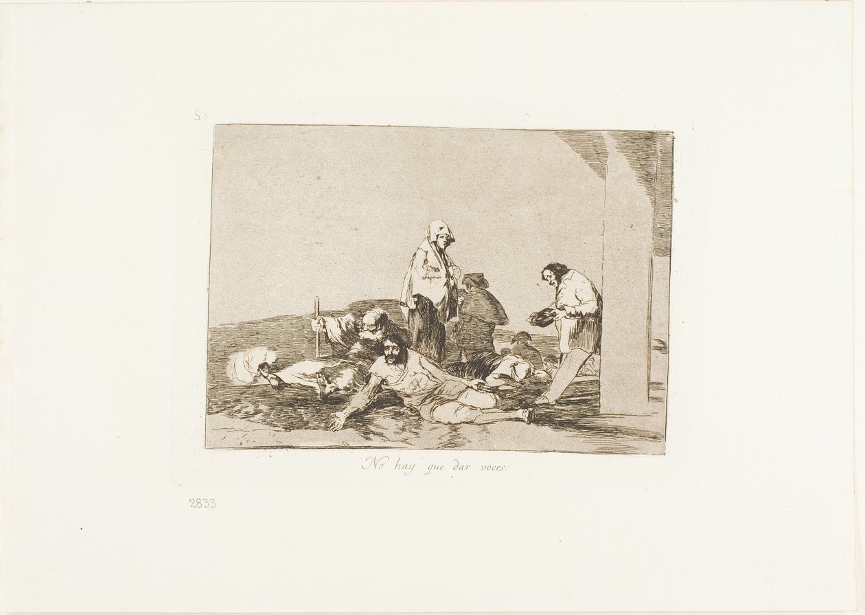 Es inútil gritar, placa 58 de Los desastres de la guerra. de Francisco Jose de Goya y Lucientes