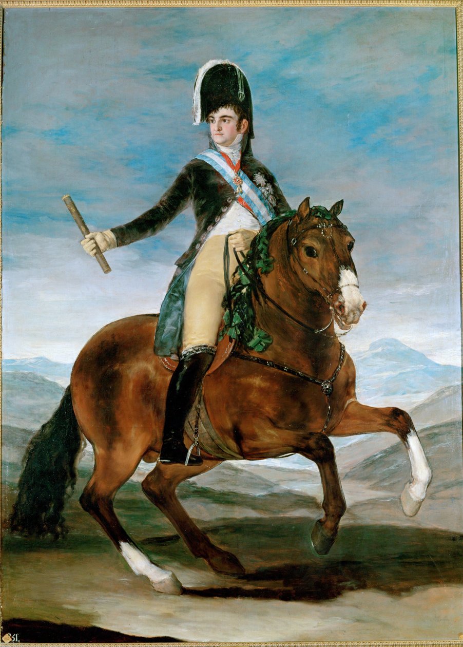 Rey Fernando VII, retrato ecuestre ... (pintura sobre lienzo) de Francisco Jose de Goya y Lucientes