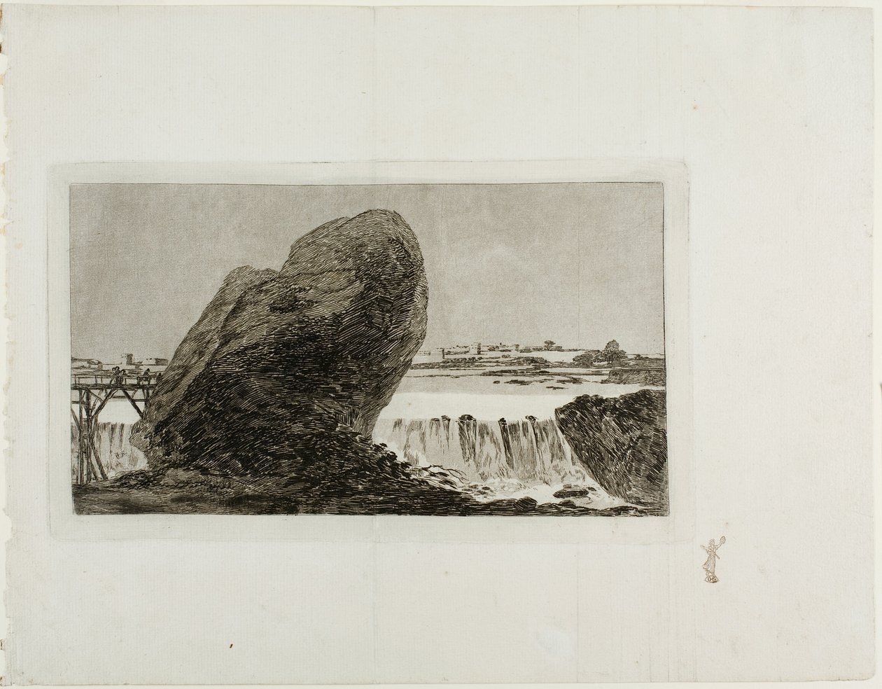 Paisaje con cascada de Francisco Jose de Goya y Lucientes