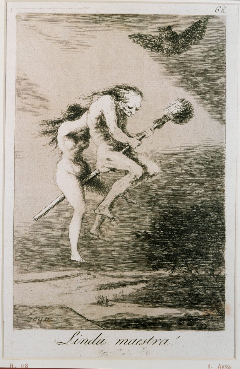 Linda maestra - Gentle mistress, aguafuerte No ... (aguafuerte) de Francisco Jose de Goya y Lucientes