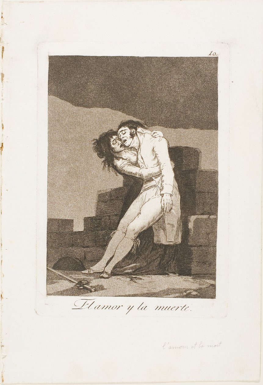 Amor y muerte, lámina diez de Los Caprichos de Francisco Jose de Goya y Lucientes