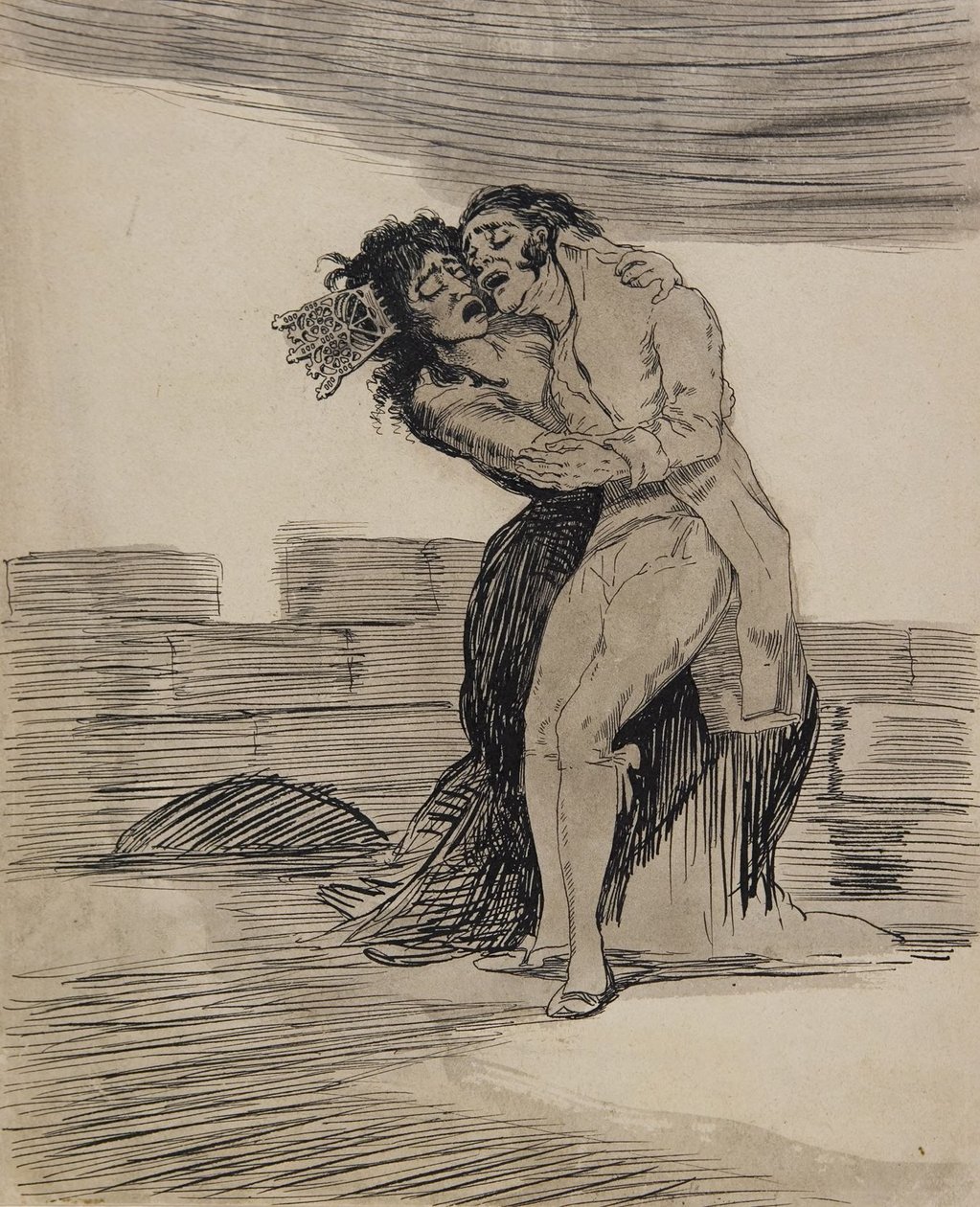 Hombre y mujer abrazándose de Francisco Jose de Goya y Lucientes