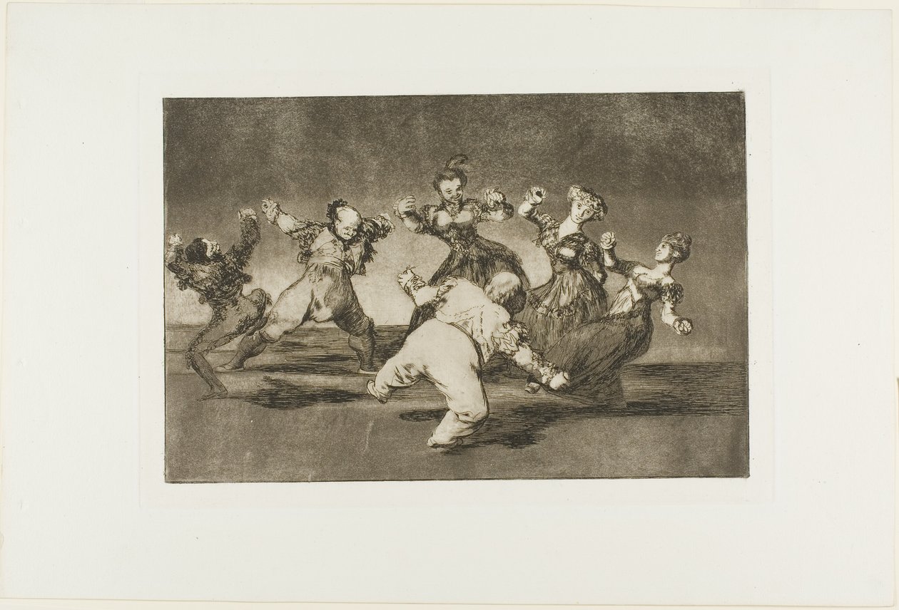 Locura alegre, de Disparates, publicado como placa 12 en Los Proverbios de Francisco Jose de Goya y Lucientes
