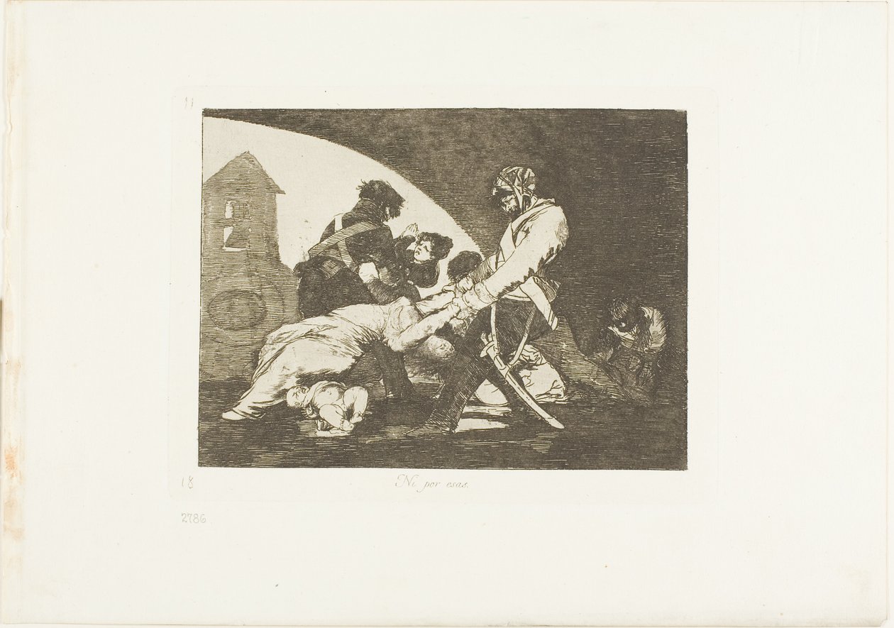 Ni estos, lámina once de Los desastres de la guerra de Francisco Jose de Goya y Lucientes