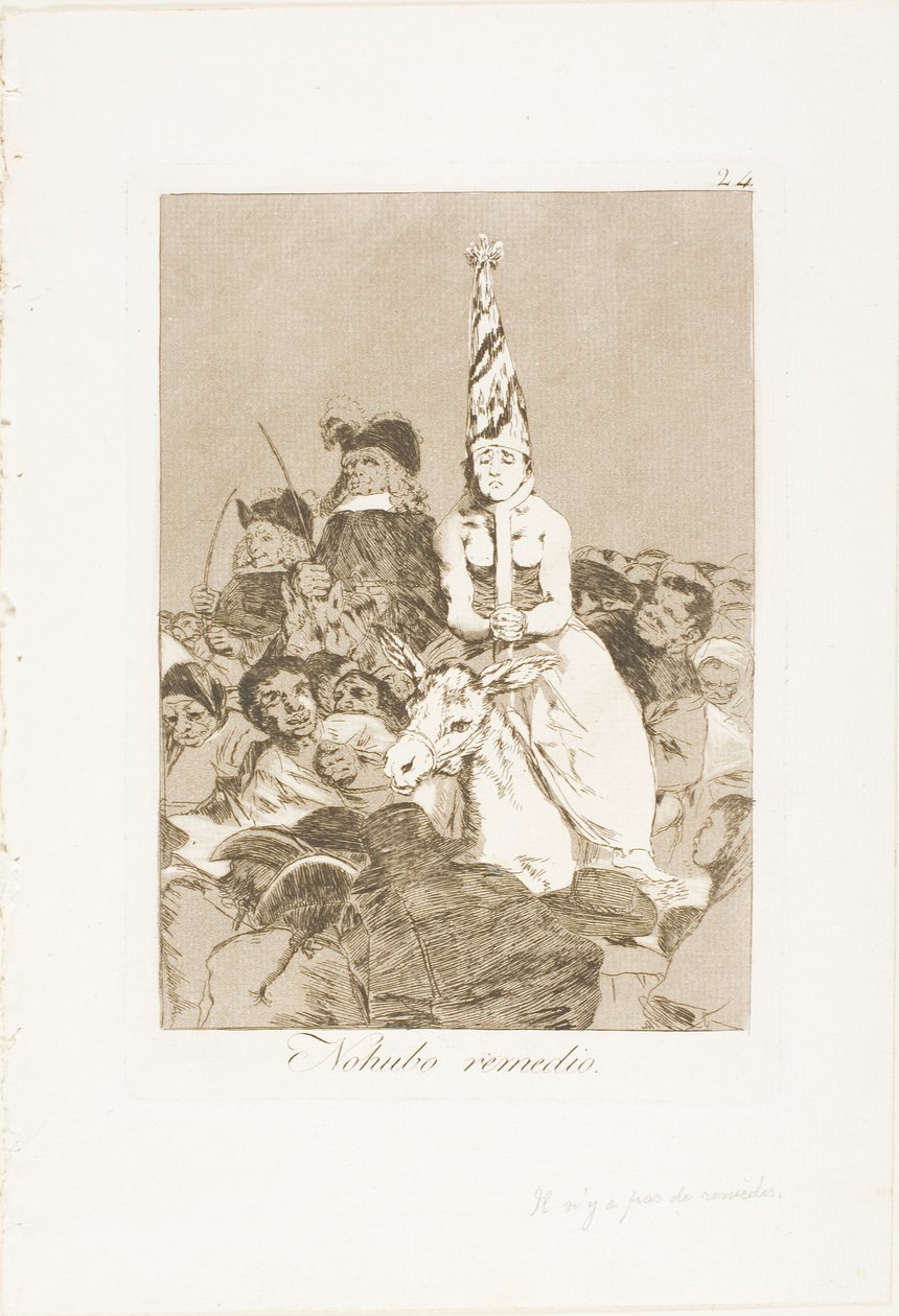Nada se pudo hacer al respecto, placa 24 de Los Caprichos de Francisco Jose de Goya y Lucientes