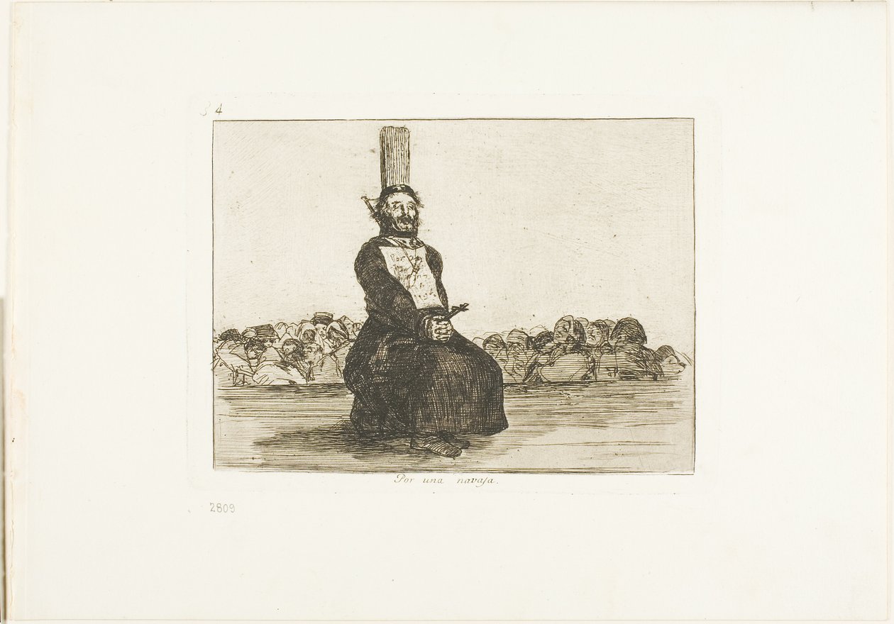 A causa de un cuchillo, placa 34 de Los desastres de la guerra de Francisco Jose de Goya y Lucientes