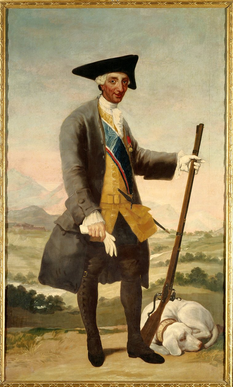 Retrato de Carlos III como cazador, hijo de Felipe V de Francisco de Goya