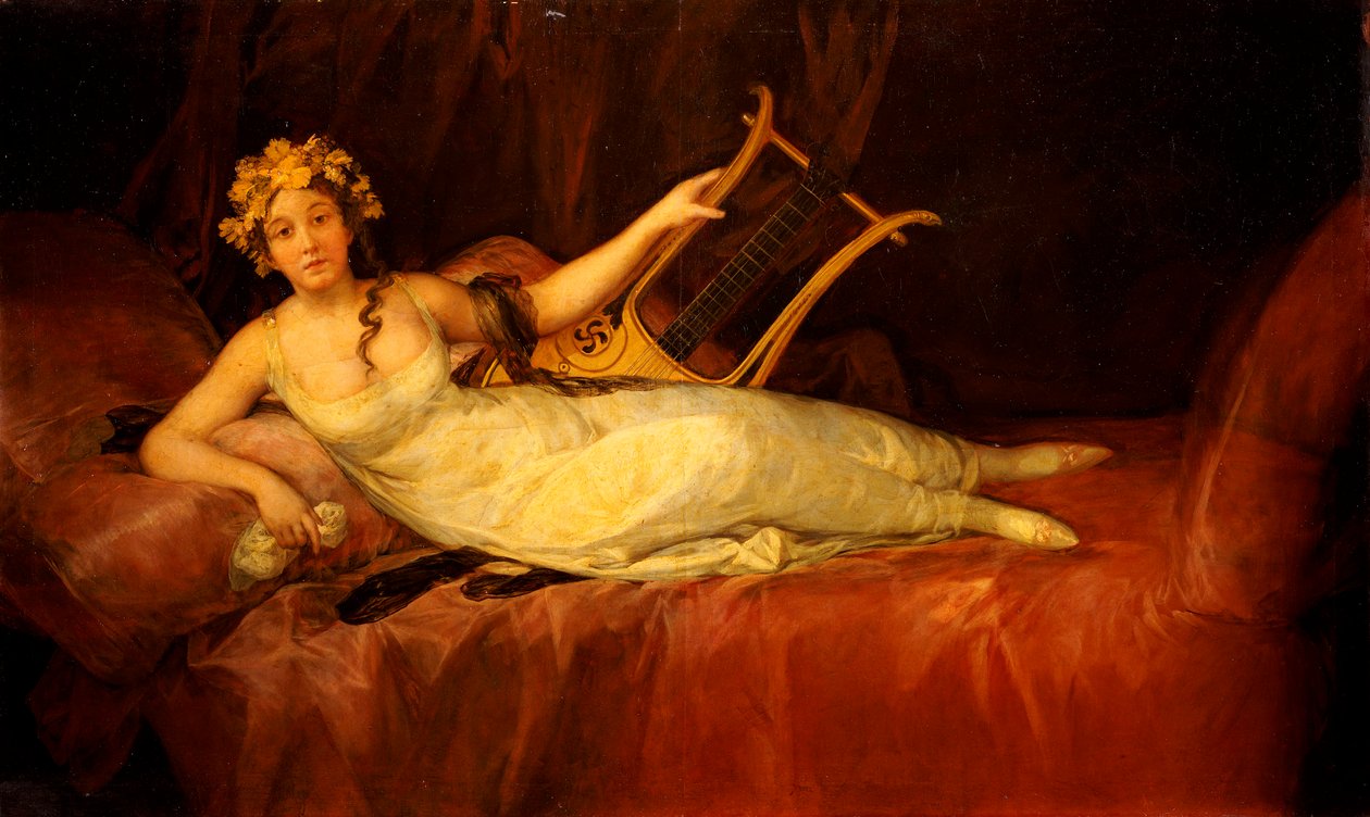 Retrato de la 10ª Marquesa de Santa Cruz como la Musa, Euterpe, 1805 de Francisco de Goya